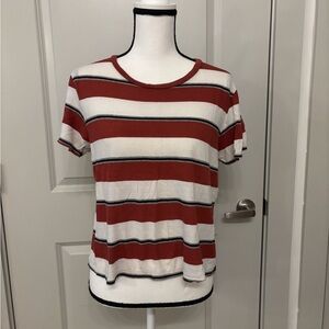 Tilly's red and white striped basic soft tee size L
